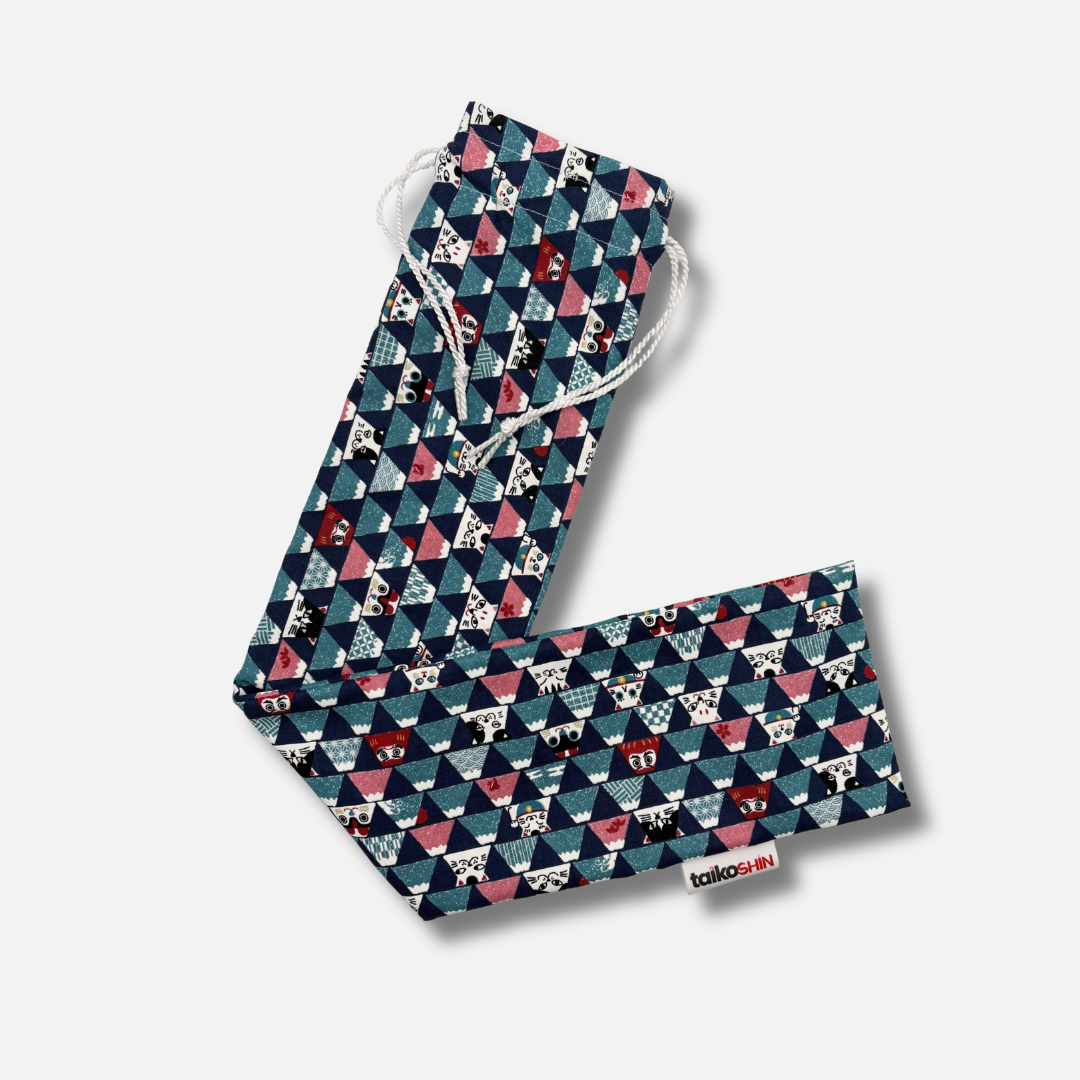 Bachi Tasche Motiv Katze-Fuji-Daruma