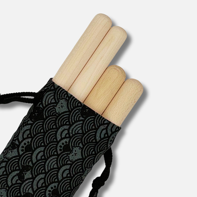 Tasche Seigaiha Katze grau