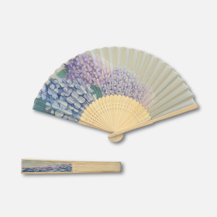 Fächer "Hortensie" beige
