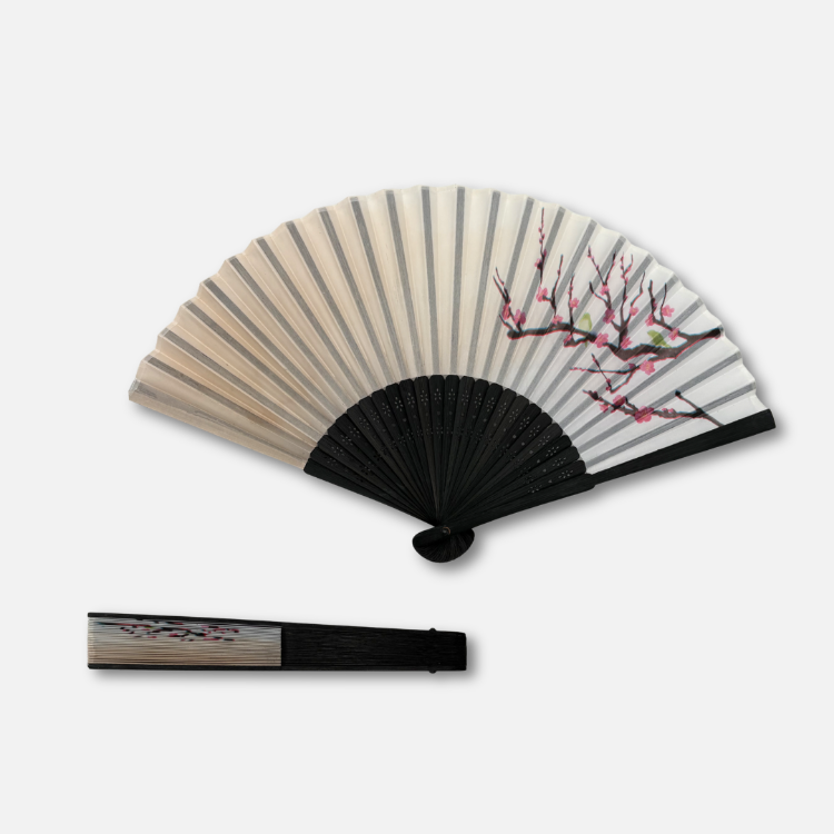 Fächer "Japanische Pflaume" beige