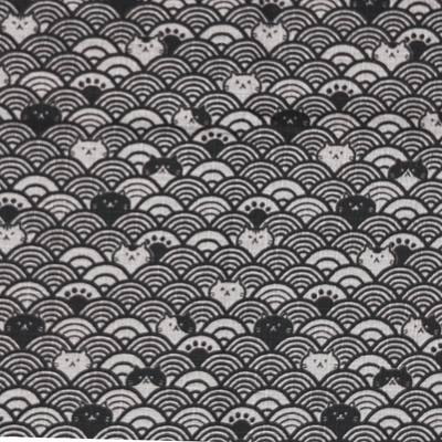 Muster Seigaiha grau-schwarz