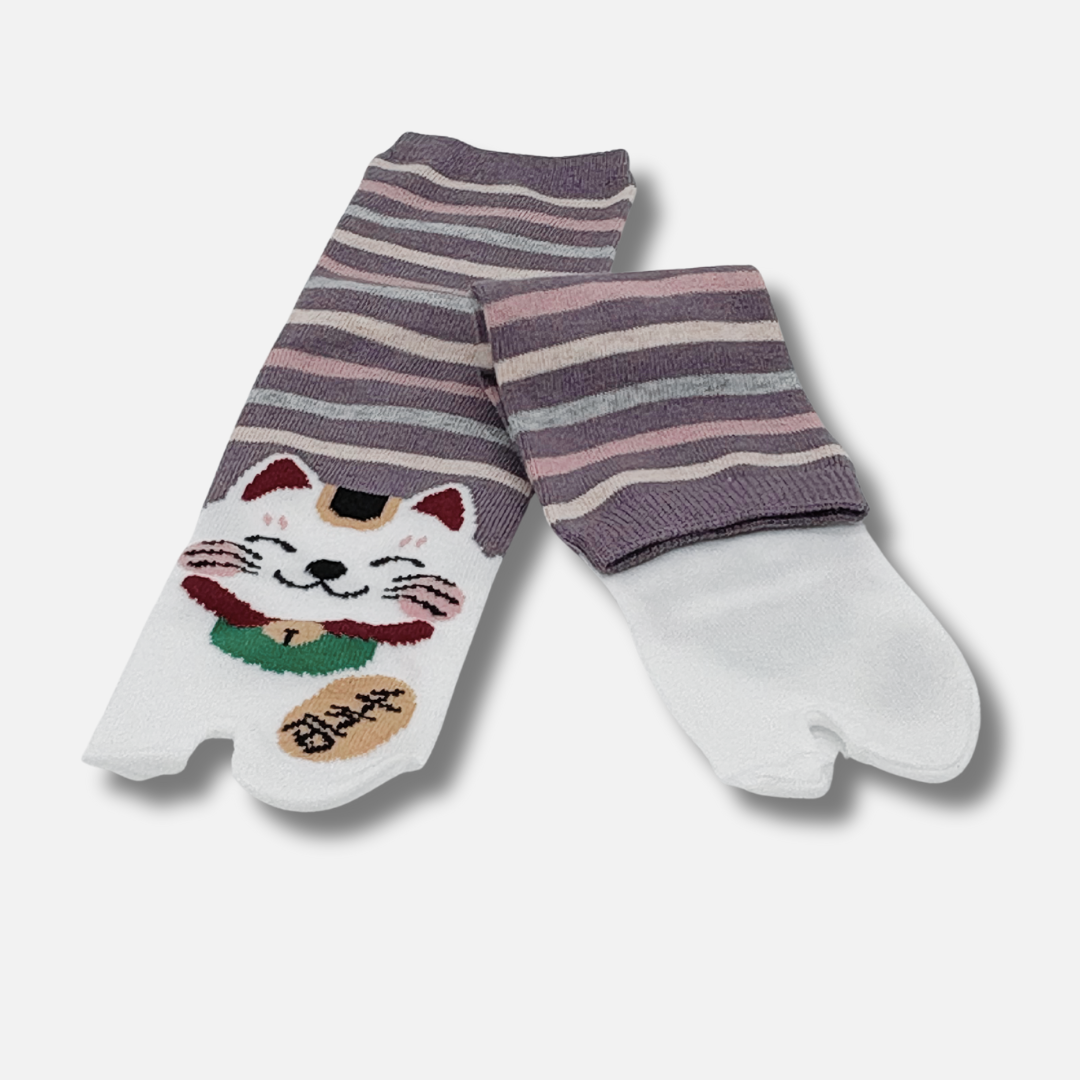 Tabi Maneki-neko lila